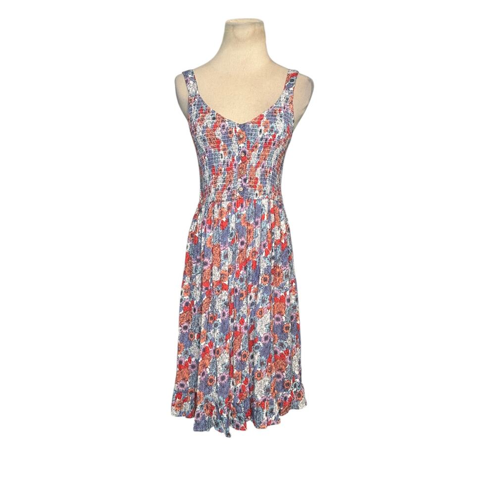Japna blue orange floral summer dress size Small